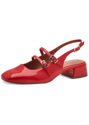 Tamaris Lana Patent 60's Pumps Red