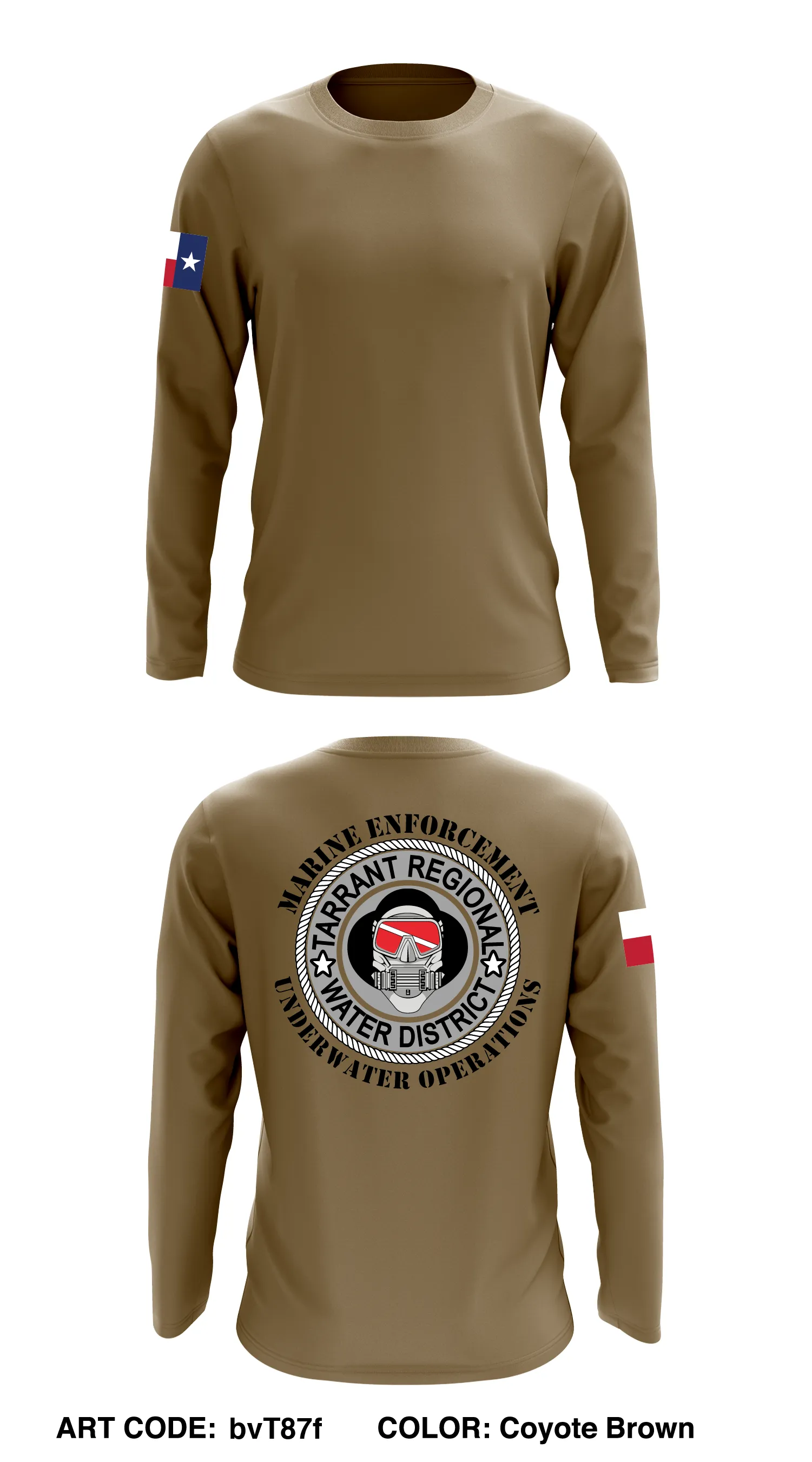Tarrant Regional Water District Law Enforcement Division Core Men's LS Performance Tee - bvT87f