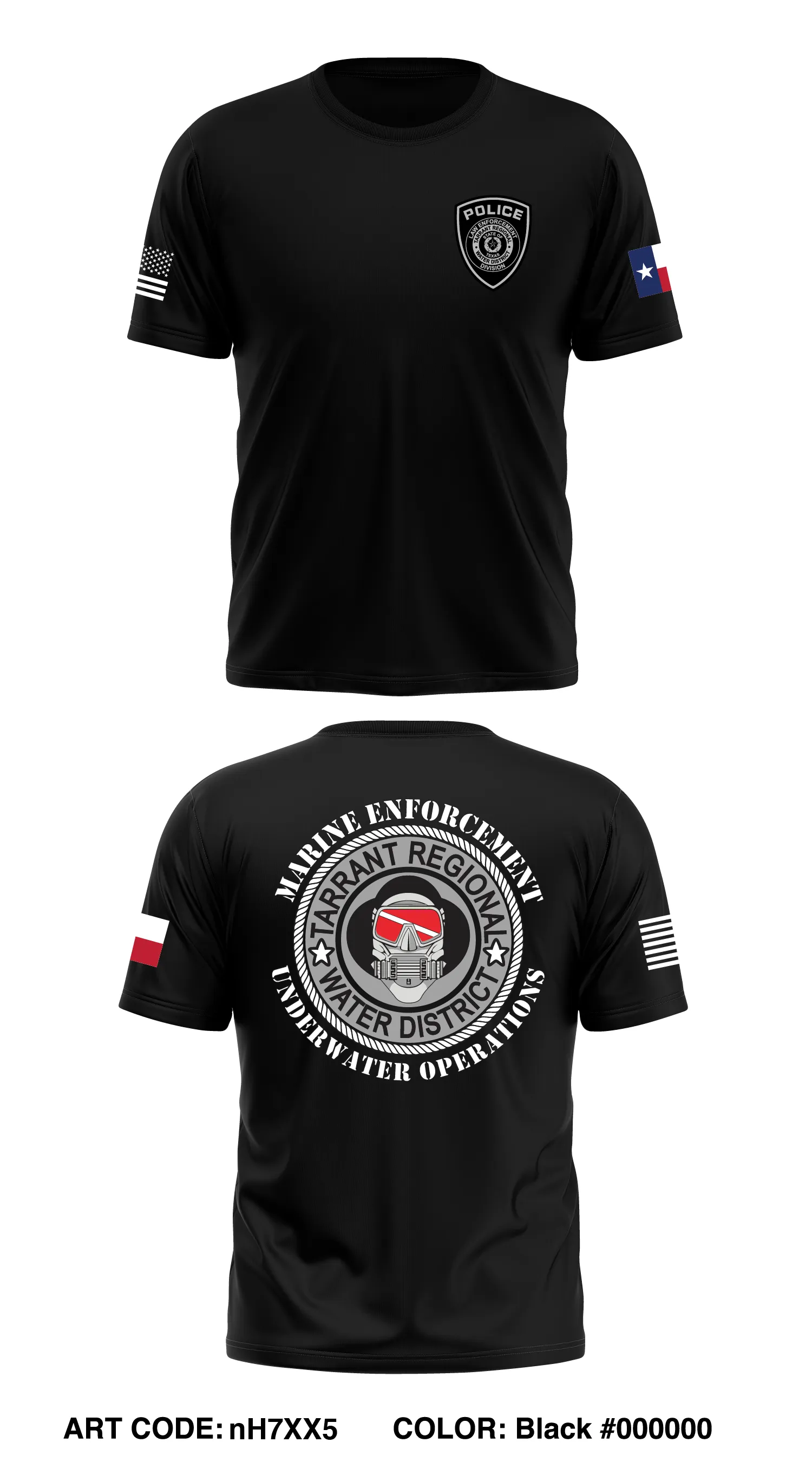 Tarrant Regional Water District Law Enforcement Division Core Men's SS Performance Tee - nH7XX5