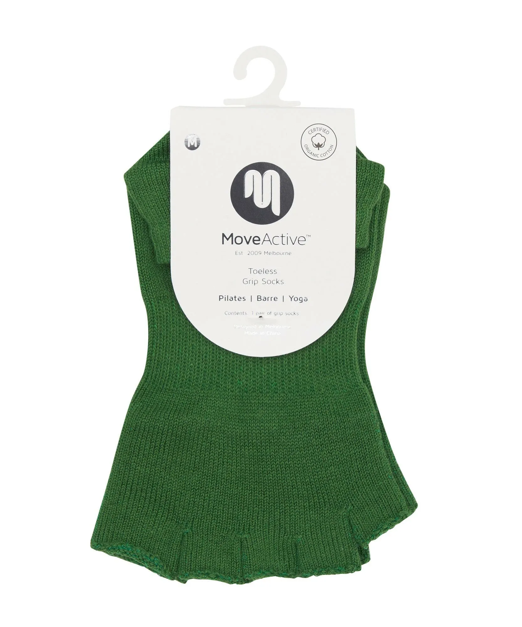Toeless Non Slip Grip Socks - Forest Green