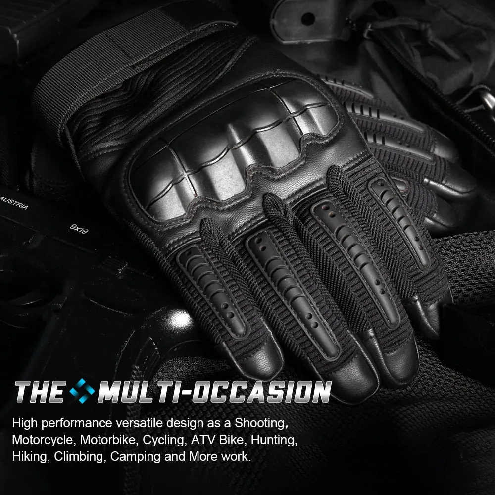 Touch Screen Tactical Gloves PU Leather Army Military Combat Airsoft Sports Cycling Paintball Hunting Full Finger Glove Men