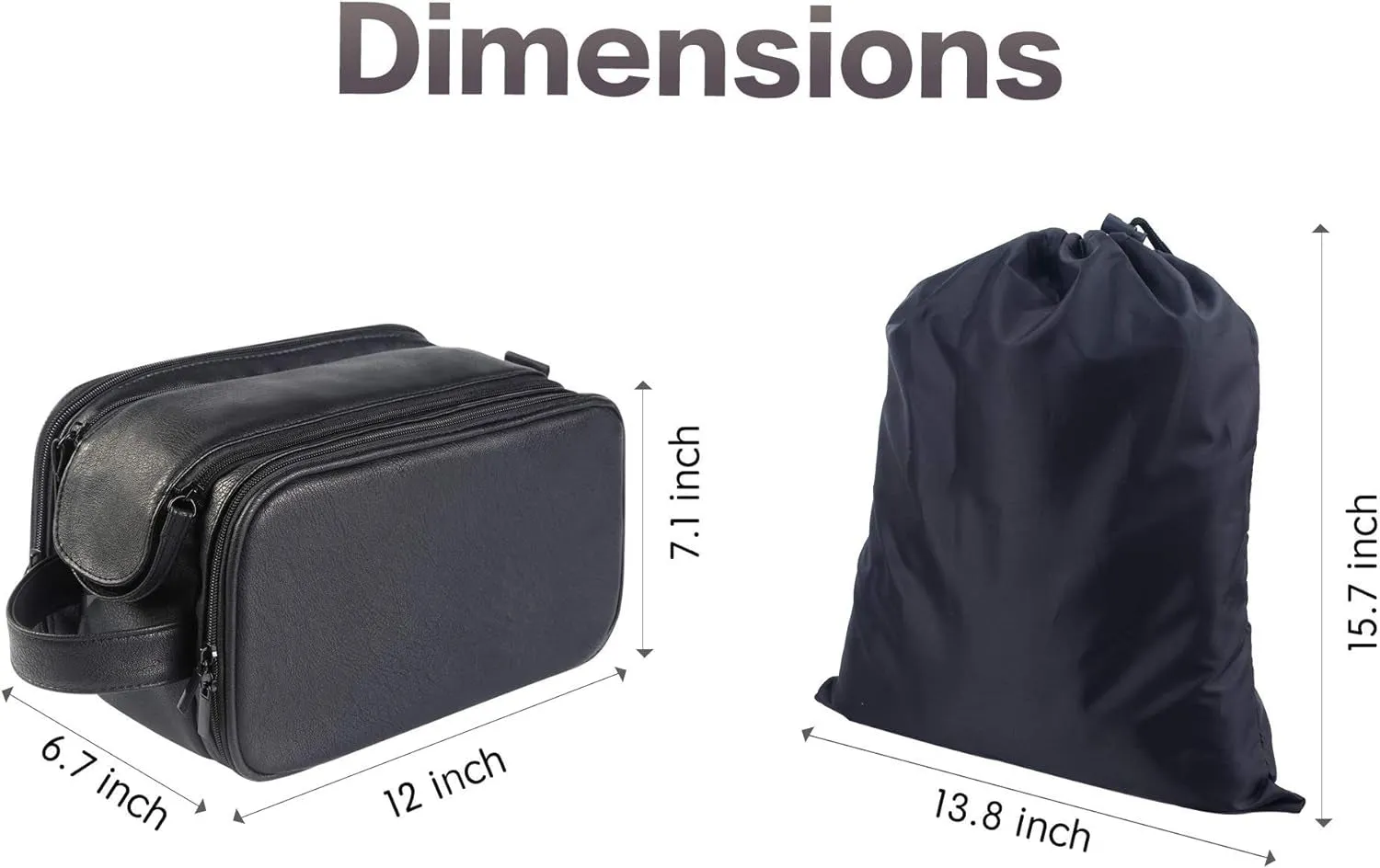 Travel PU Leather Toiletry Bag for Men Waterproof Shaving Organizer