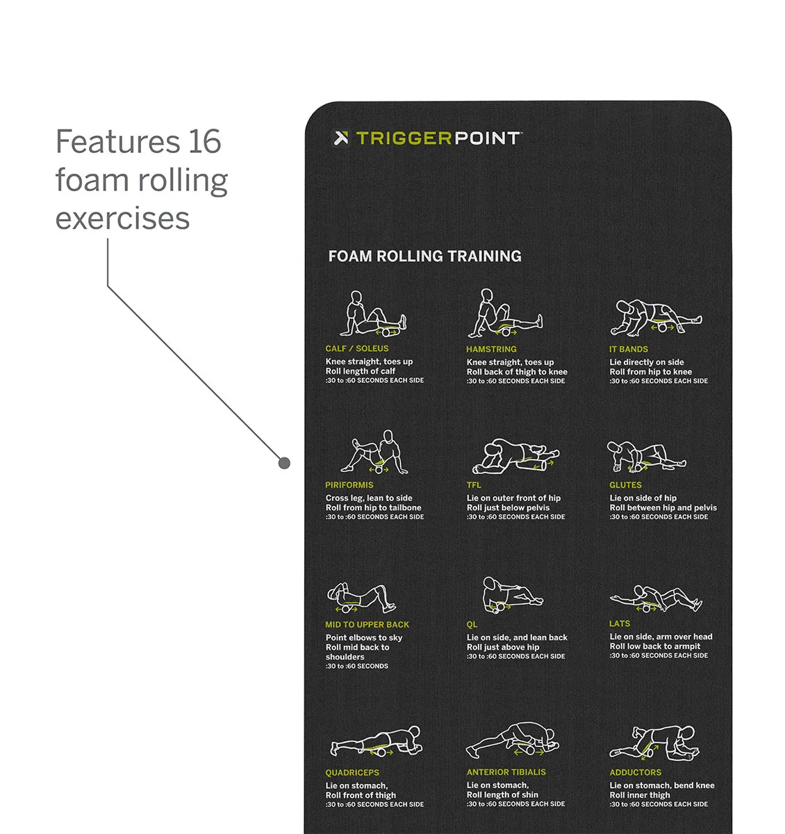 TriggerPoint Mobility Fitness Mat - 72" x 24" - Black