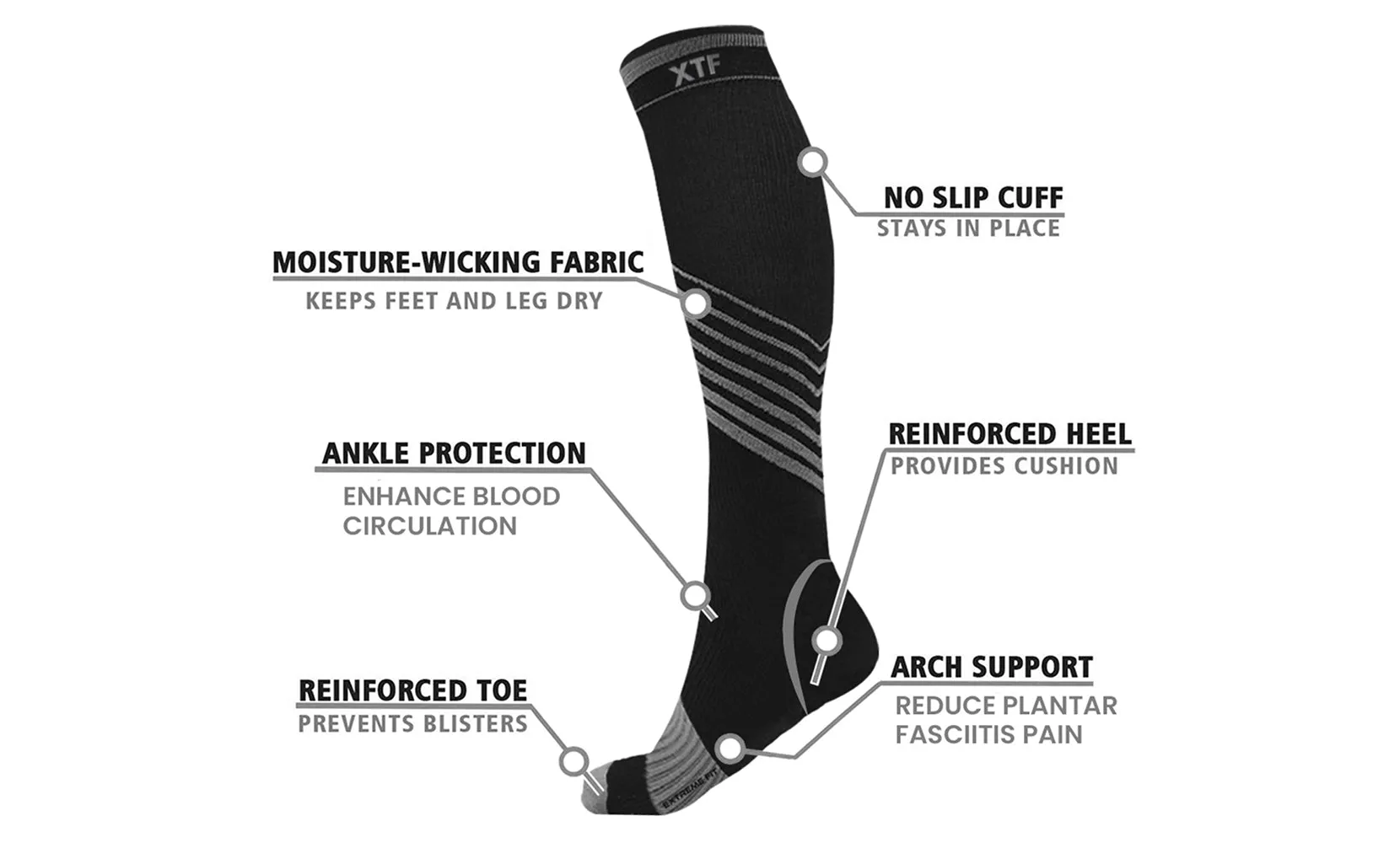Ultra-Performance Athletic Compression Socks (6-Pairs)