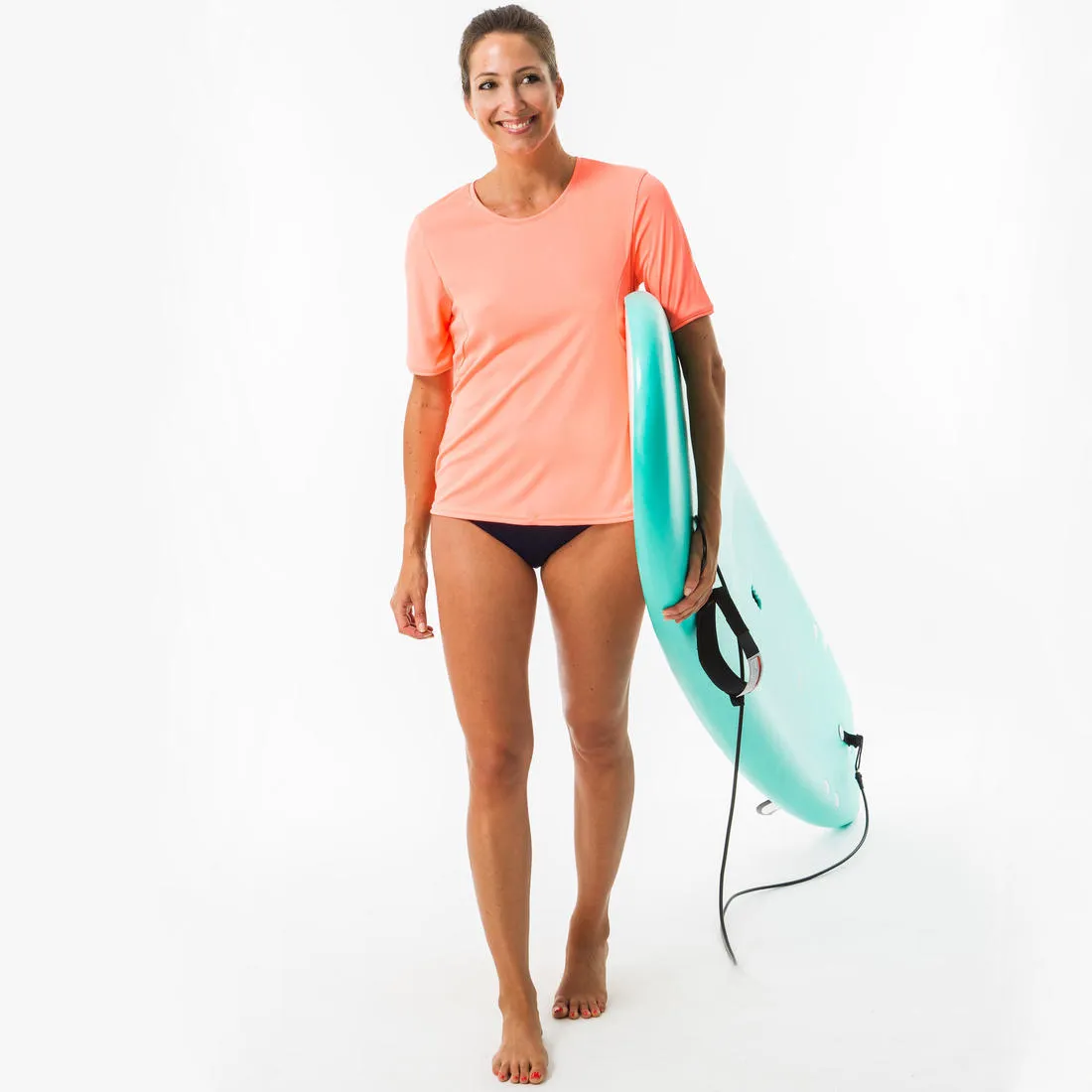 WATER T-SHIRT anti UV surf Short-sleeved women coral fluo