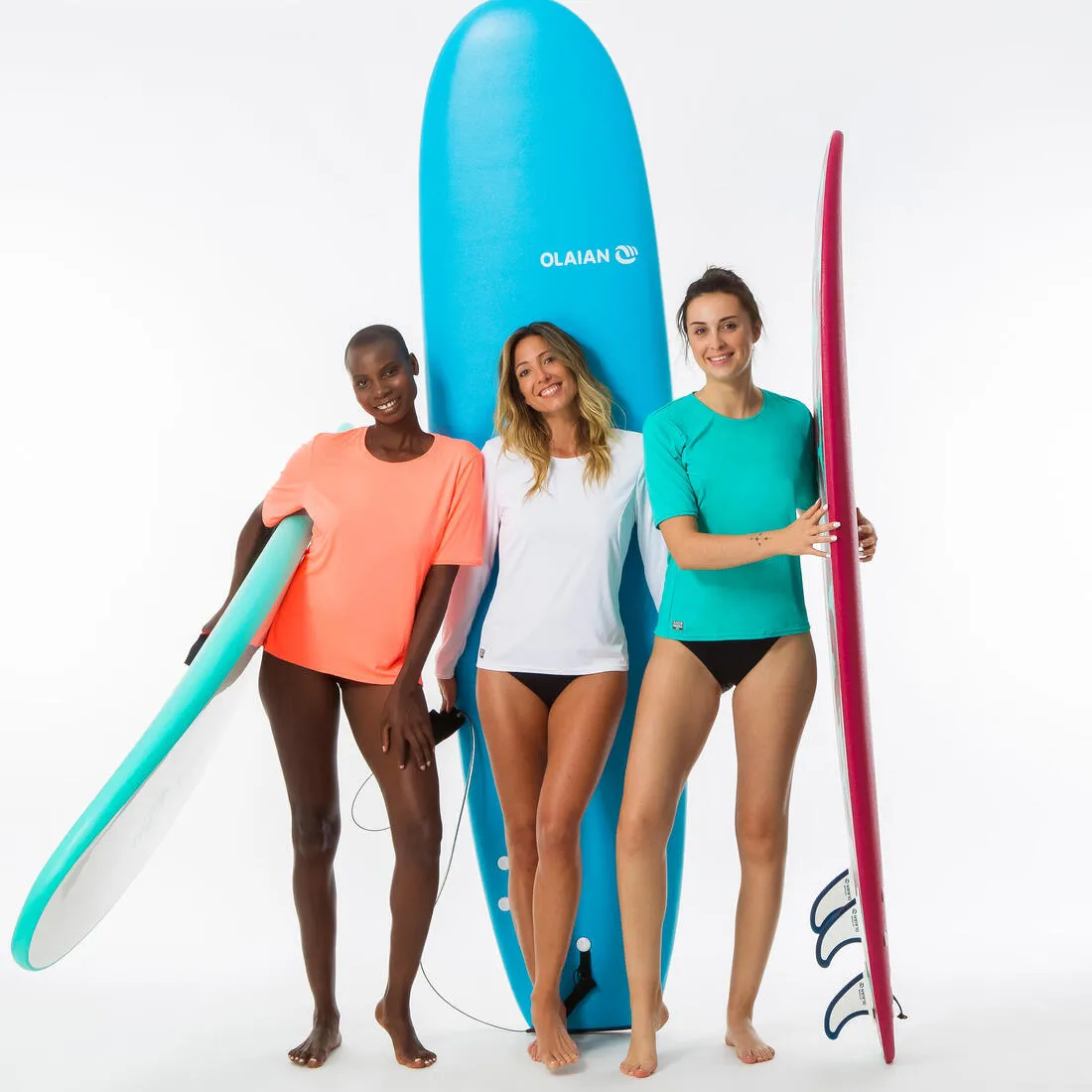 WATER T-SHIRT anti UV surf Short-sleeved women coral fluo