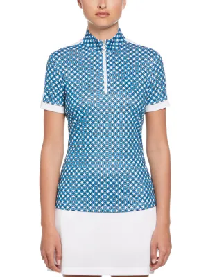 Women's Floral Geo Print Golf Polo