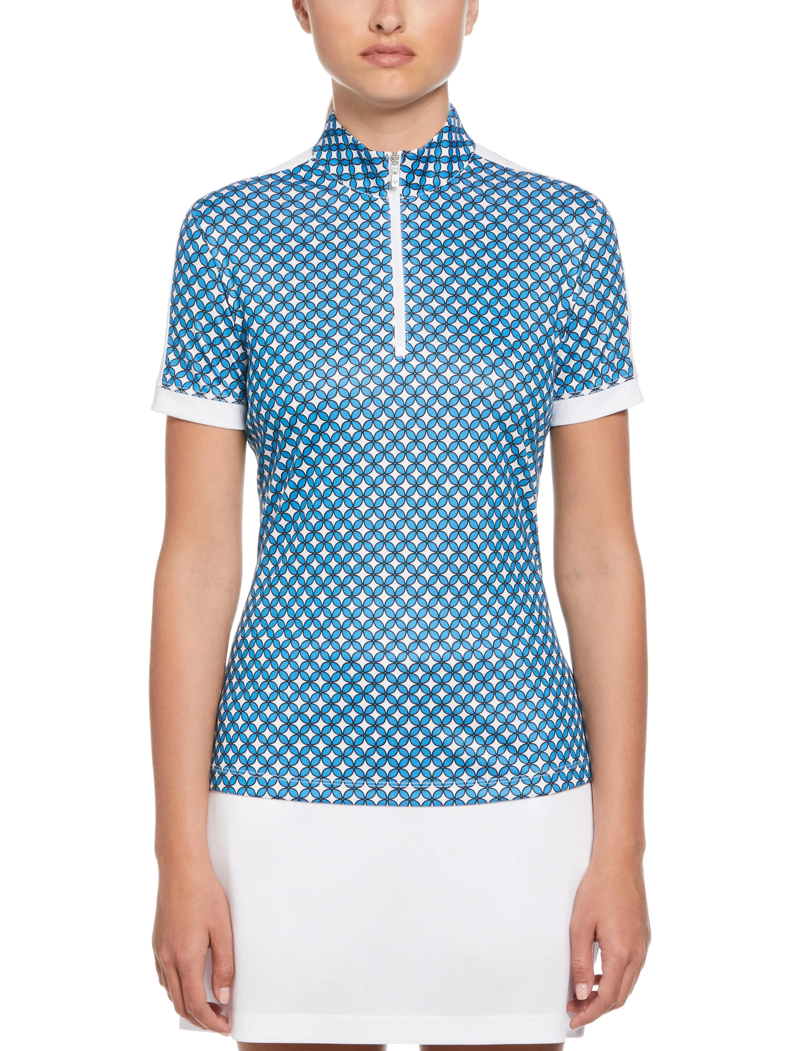 Women's Floral Geo Print Golf Polo
