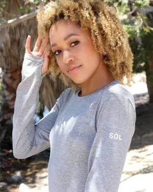 Women's Gray Long Sleeve Athletic Shirt