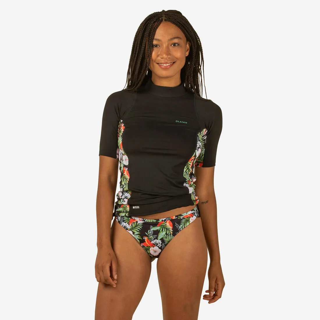 women's short sleeve uv-resistant 500 surfing top t-shirt