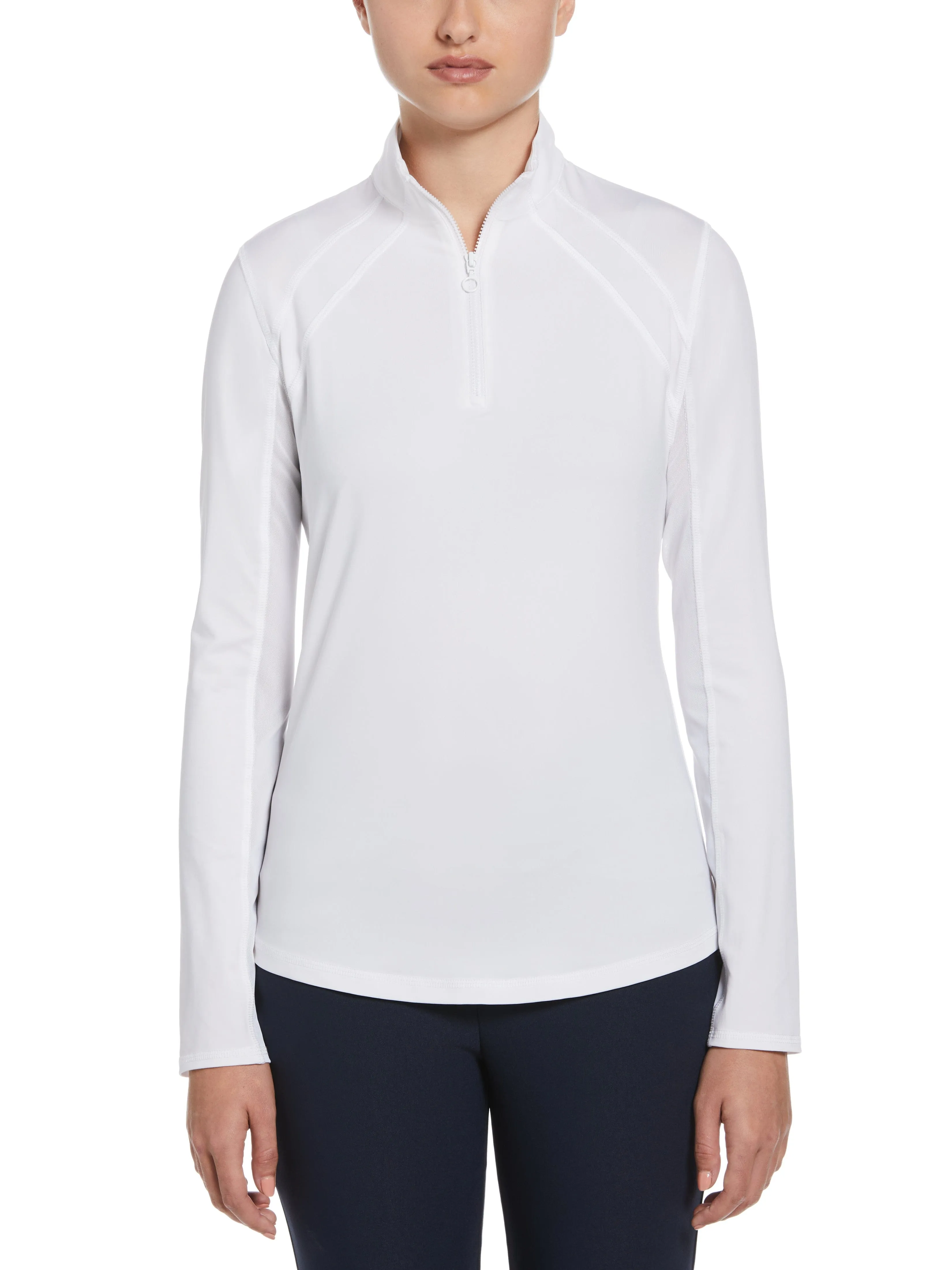 Women's Sun Protection Golf Shirt with Mesh Panels