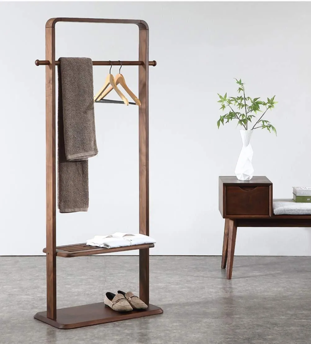 WYQSZ Solid Wood Coat Rack Bedroom Floor Storage Hanger Simple Clothes Rack Home Hanger - Coat Rack 8563 (Color : B)