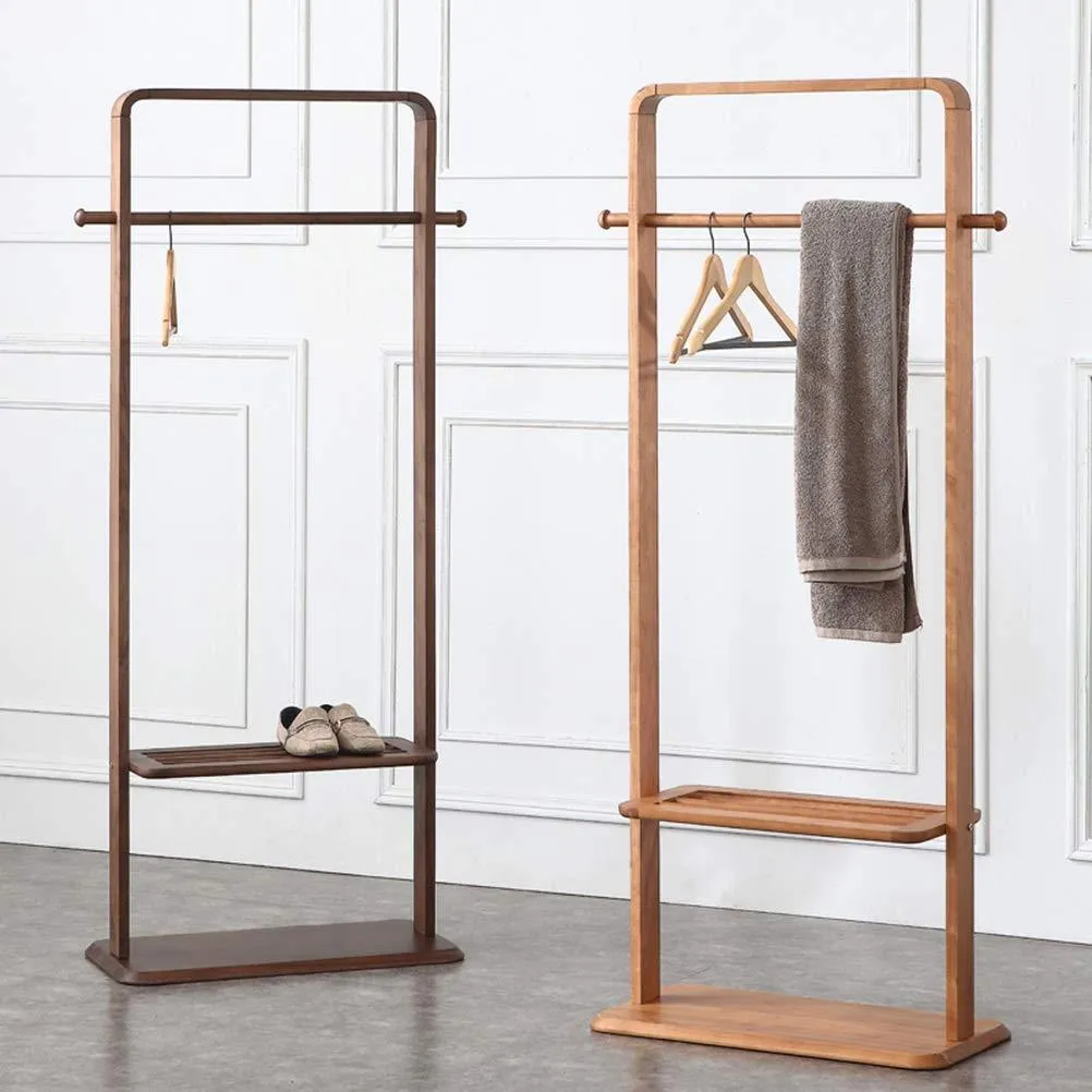 WYQSZ Solid Wood Coat Rack Bedroom Floor Storage Hanger Simple Clothes Rack Home Hanger - Coat Rack 8563 (Color : B)