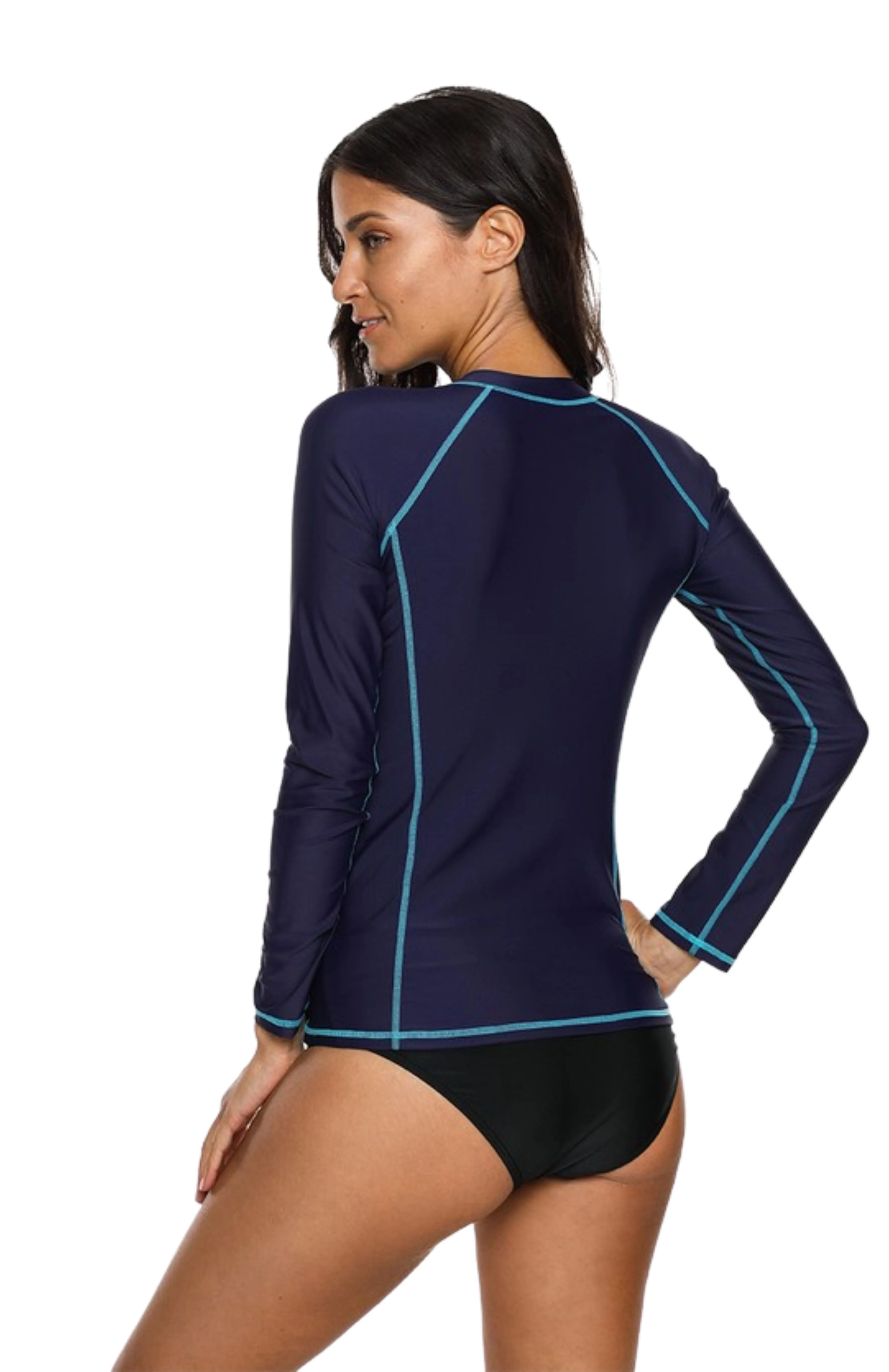 Zip Swim Rash Guard Top